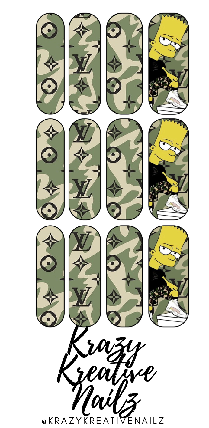 Bart Waterslide Nail Decal