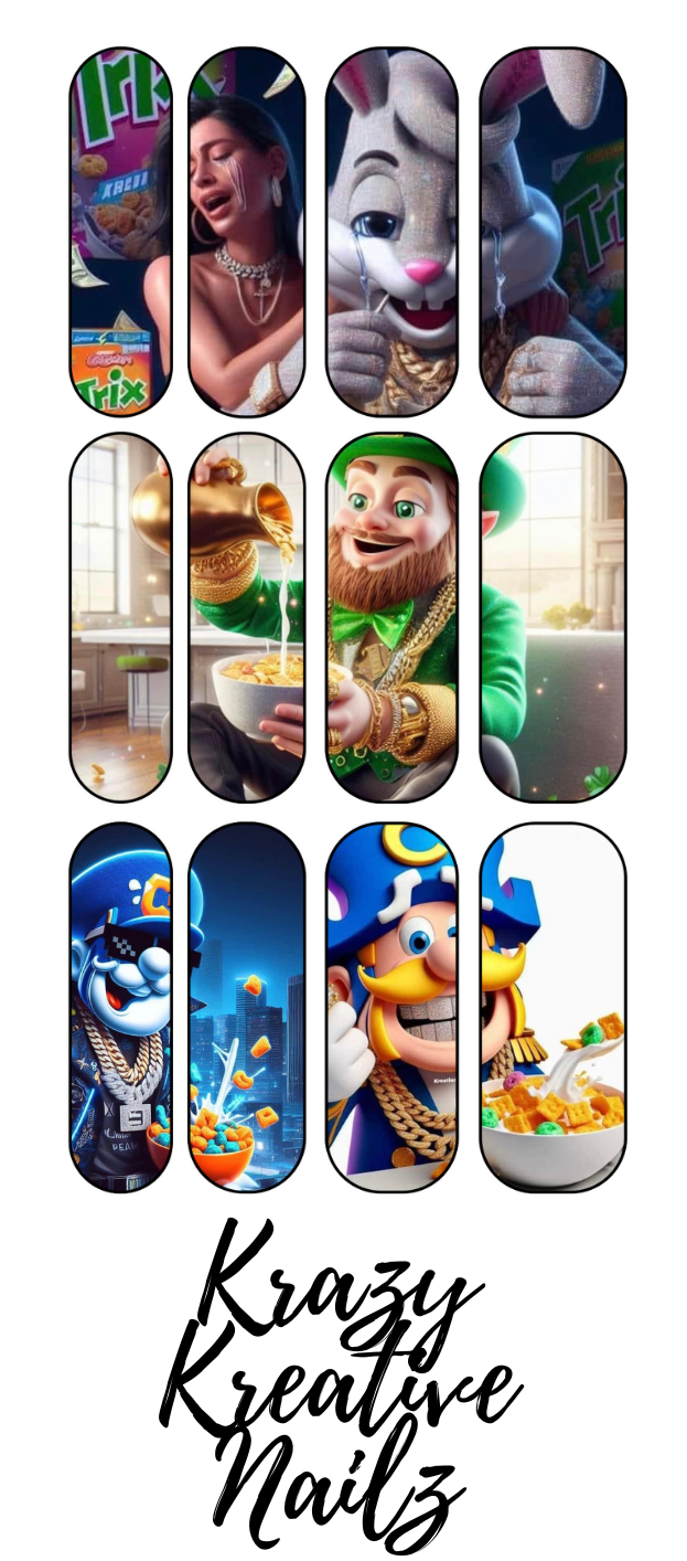 CEREAL WATERSLIDE NAIL DECAL