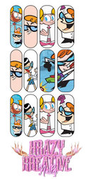 DEXTER'S LAB WATERSLIDE NAIL DECALS