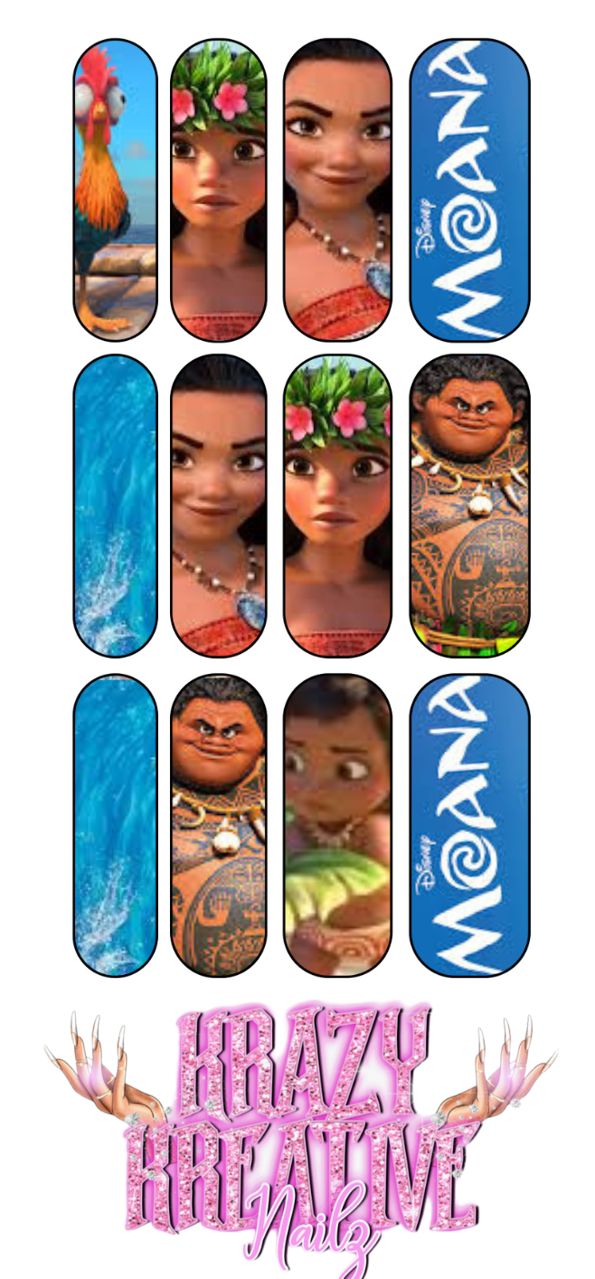 Moana Waterslide Nail Decal
