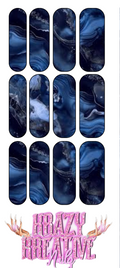 Blue Marble Waterslide Nail Decal