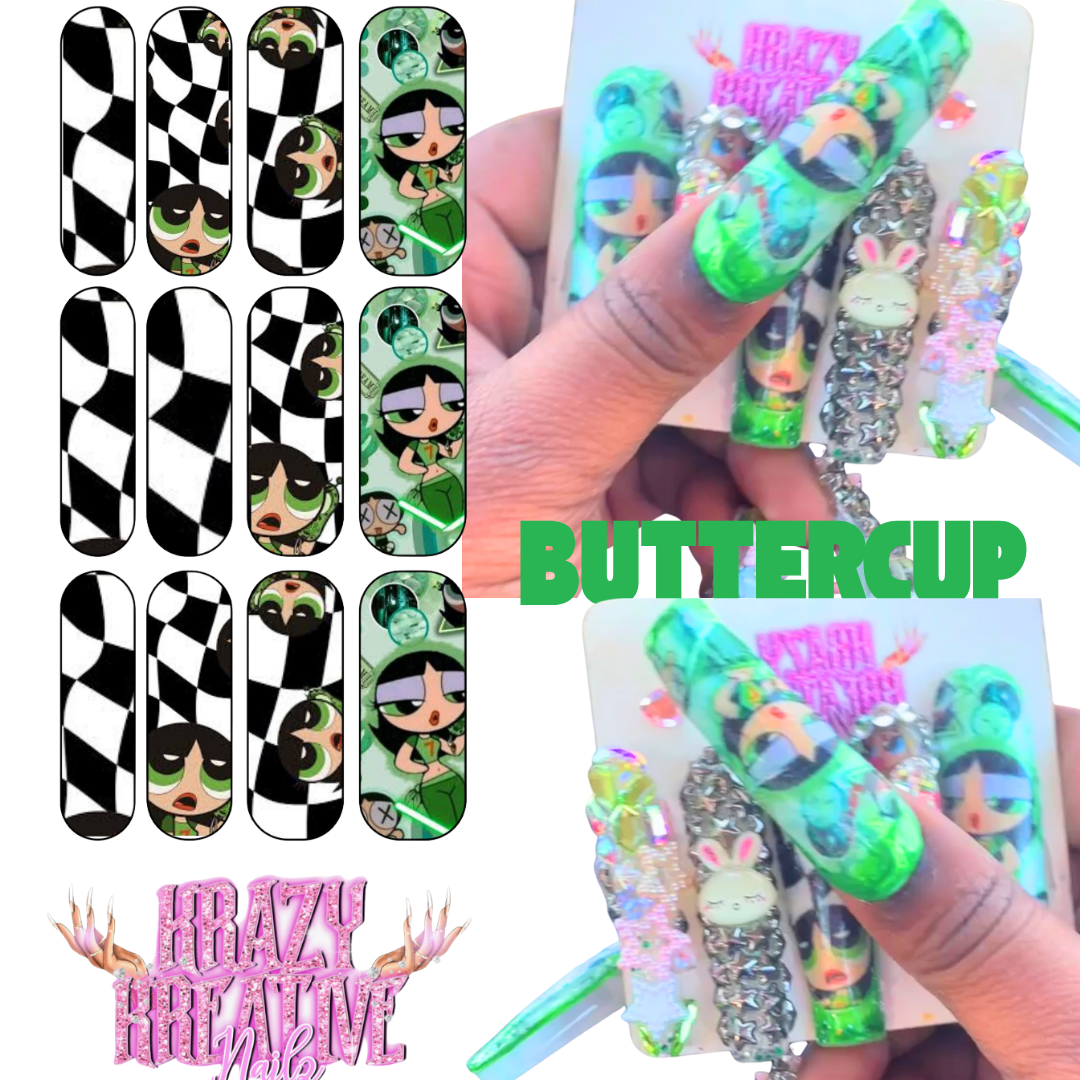 BUTTERCUP WATERSLIDE NAIL DECAL