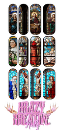 STAIN GLASS WATERSLIDE NAIL DECALS