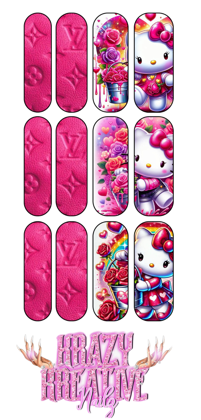 HELLOKITTY WATERSLIDE NAIL DECALS