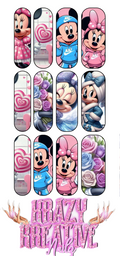 MICKEY & MINNIE WATERSLIDE NAIL DECAL