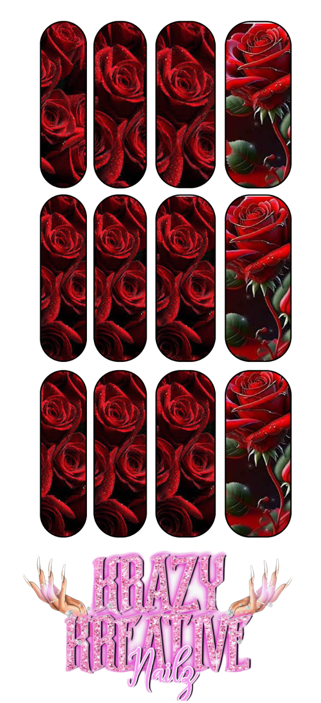 ROSE Waterslide Nail Decals