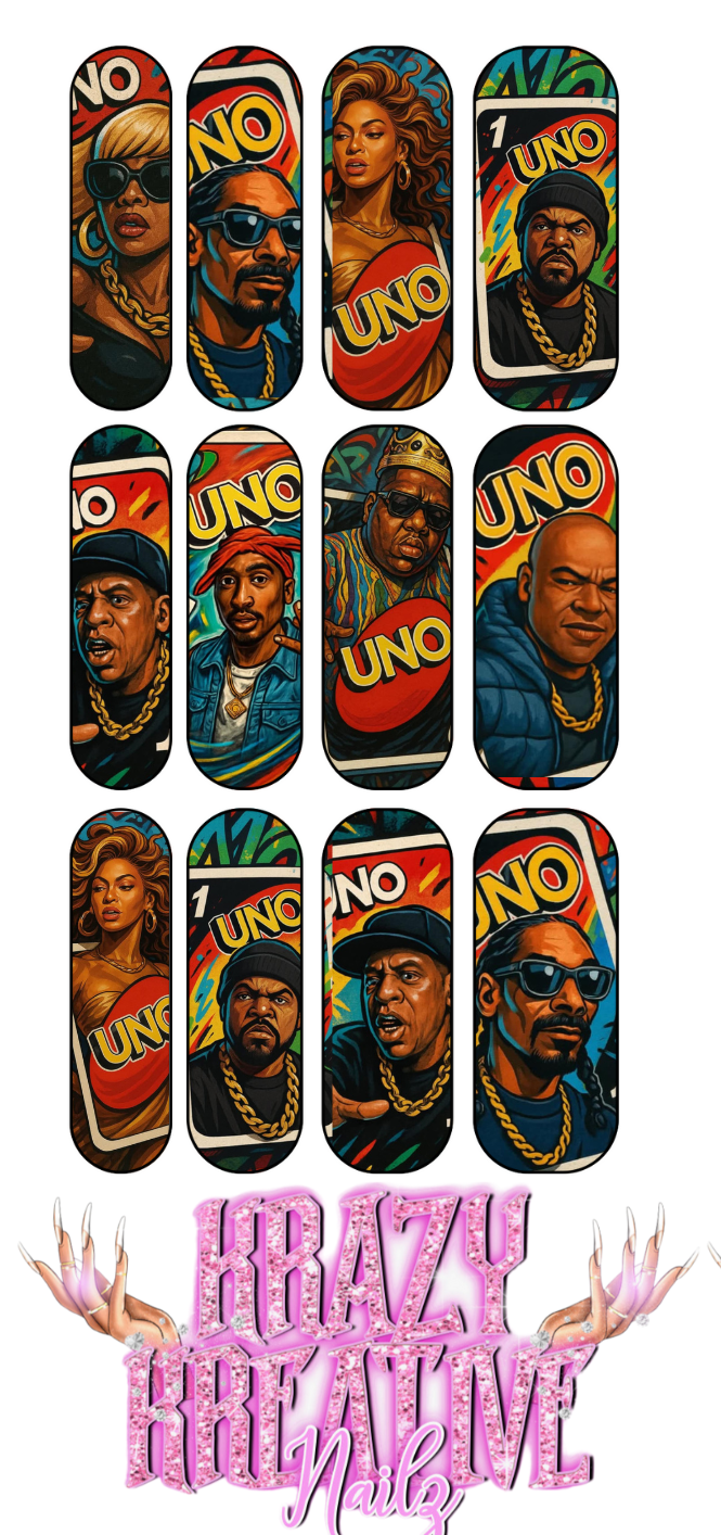 UNO WATERSLIDE NAIL DECALS